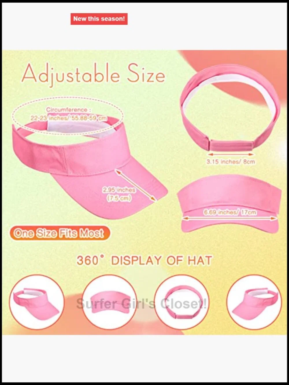 36 Pack Sun Visor Hats Adjustable Athletic Golf Cap UV Protection Sport Visor